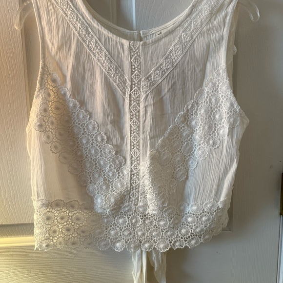 Self Esteem Tops - Self Esteem Ivory Lace Detail Blouse NWT